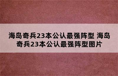 海岛奇兵23本公认最强阵型 海岛奇兵23本公认最强阵型图片